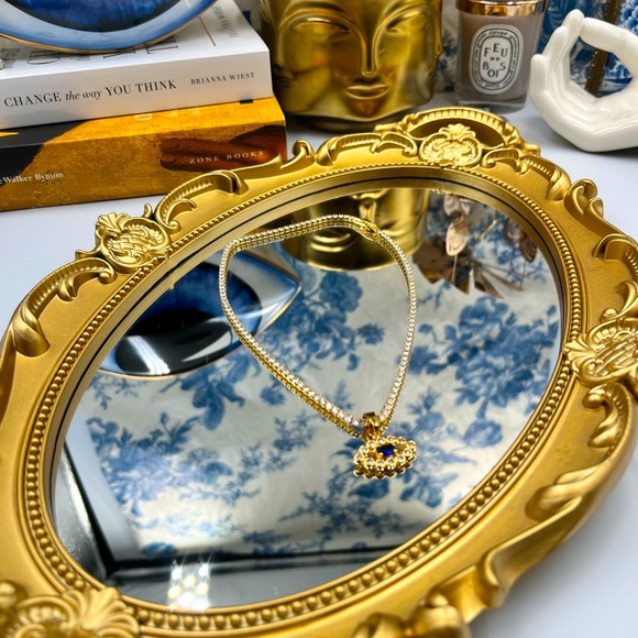 🆕 CRYSTAL HAZE 🧿 BNWT The Evil Eye Pendant - 18K Gold Plated Brass - Picture 3 of 16